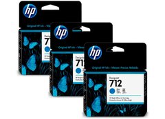 Картридж HP No.712 DesignJet Т230/Т630 Cyan 3-Pack 29-ml